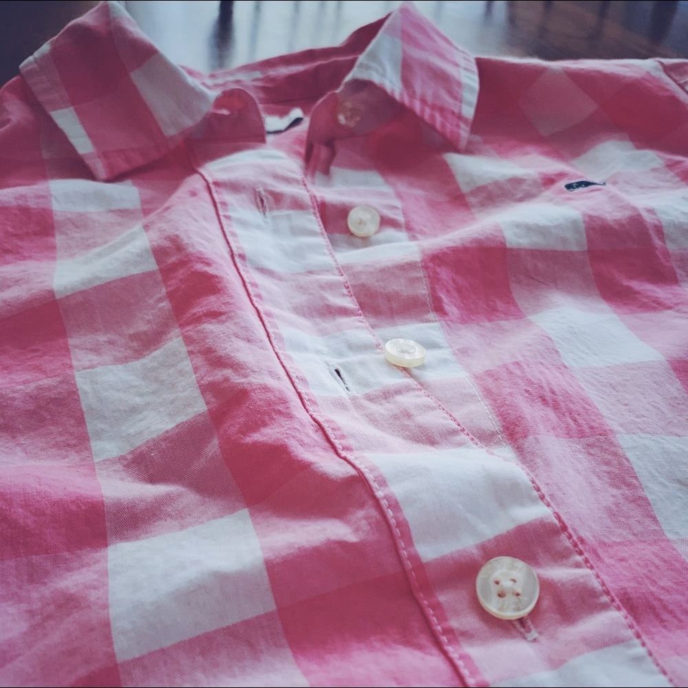 Pink Checkered Button Up - Picture 2 of 4